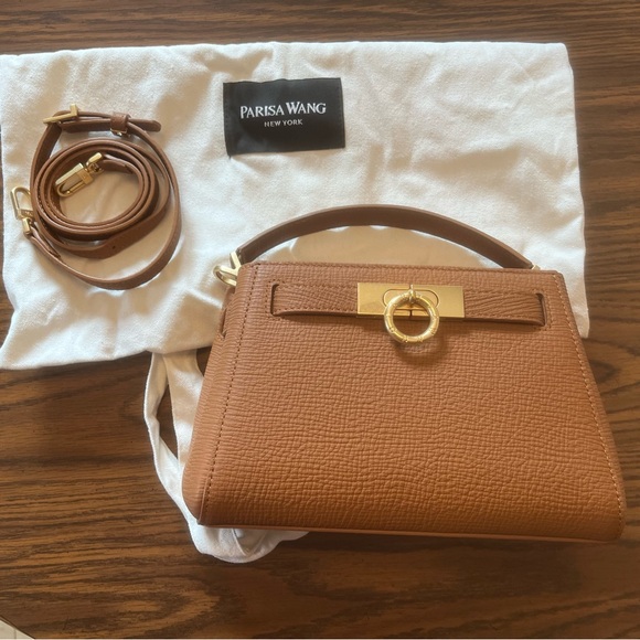 Parisa Wang Handbags - NWT Parisa Wang Madison Micro Top Handle in Chestnut with Gold Hardware